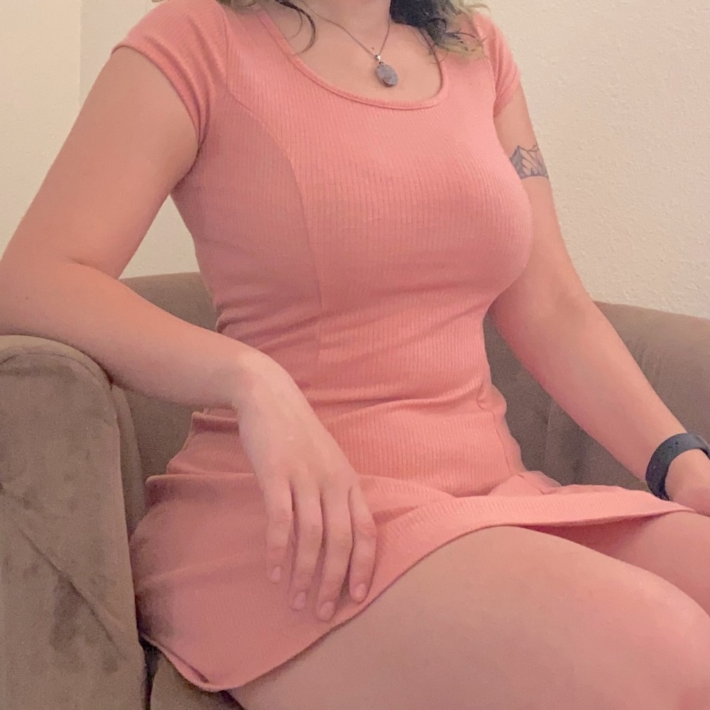Mini Pink Short-Sleeved Dress